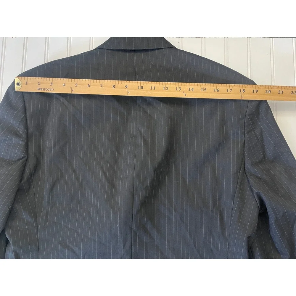 NWT Van Heusen Mens Pinstripe Suit Separate Blazer Black 40 Short NEW